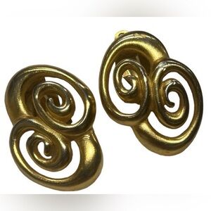 Anne Klein Elegant Gold Swirl Earrings